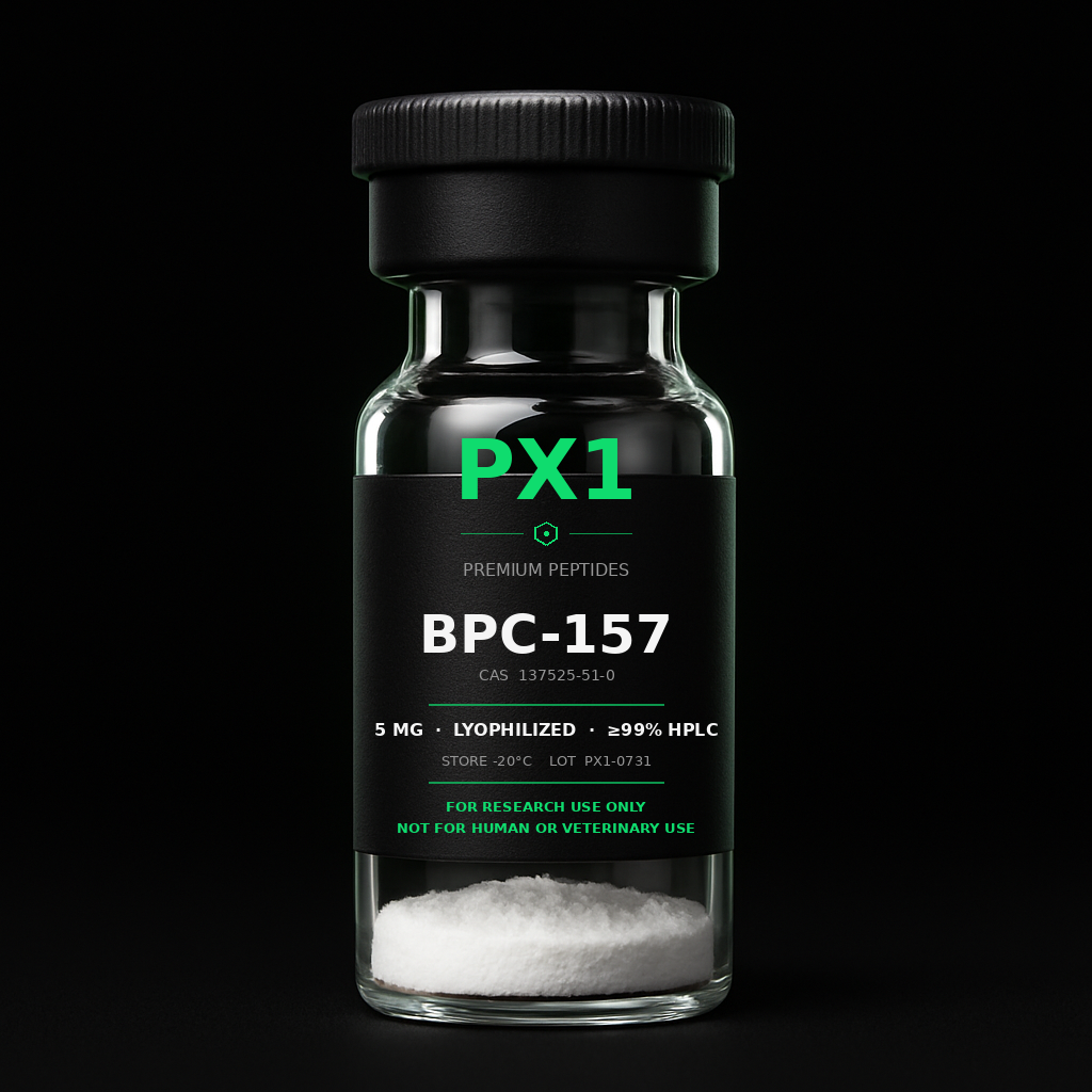 PX1 BPC-157 research peptide vial