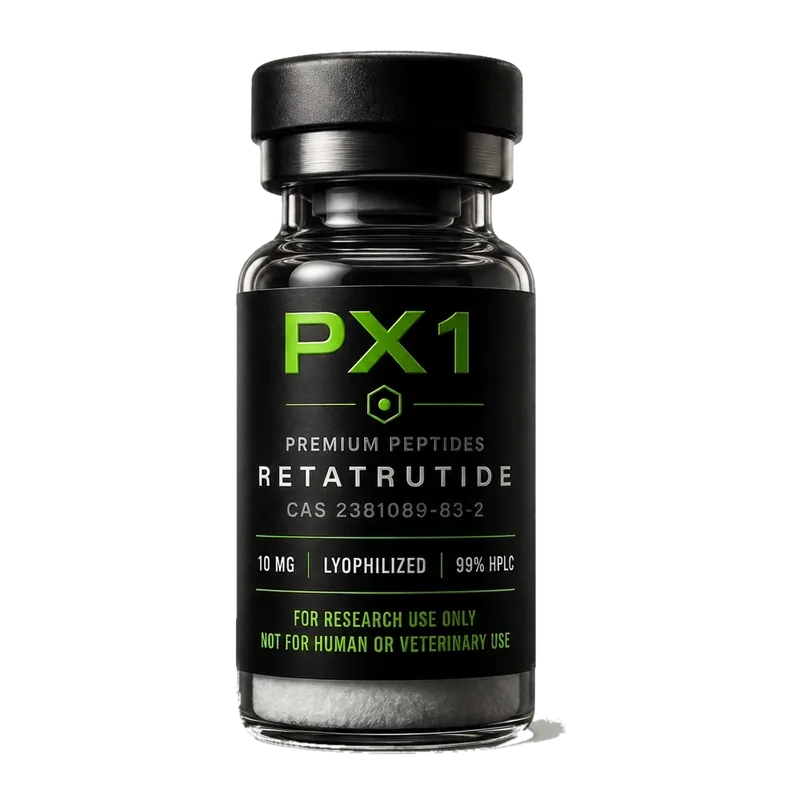 PX1 Labs Retatrutide 10mg research peptide vial
